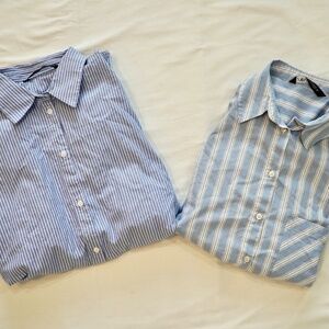 Zara Top Set | Striped Business Casual Shirts Light blue basic